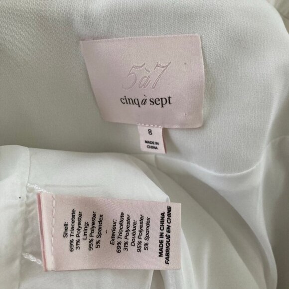 Cinq à Sept Margo Ruffle Front Long Line Blazer Jacket White $525 Women's 8 - Picture 10 of 11